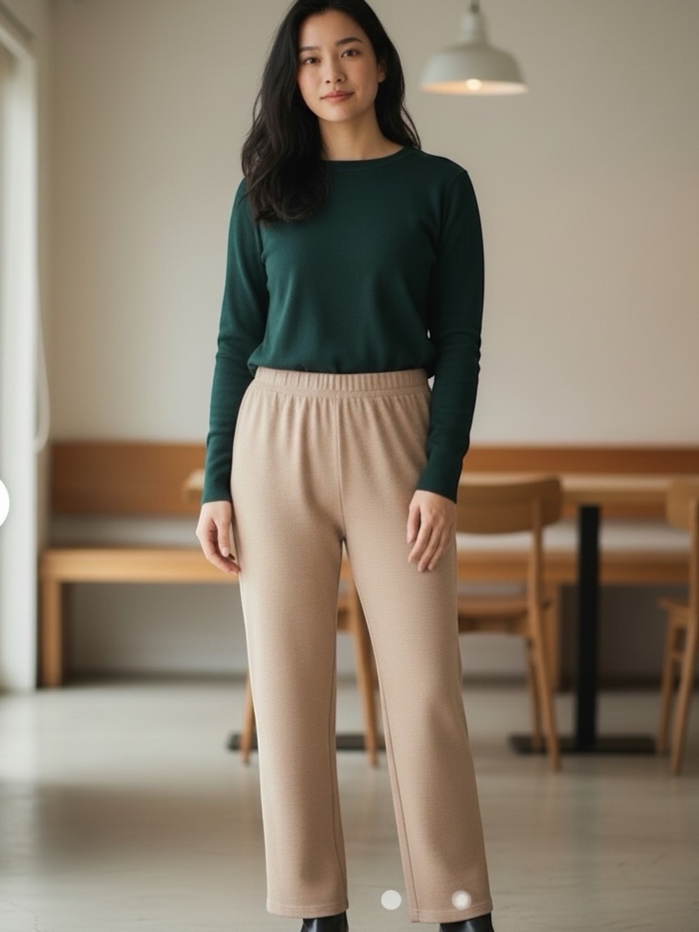 Isaac Mizrahi Soho Wide Leg Pants NWT • Large Tall • Tan • Plush Stretch Comfort